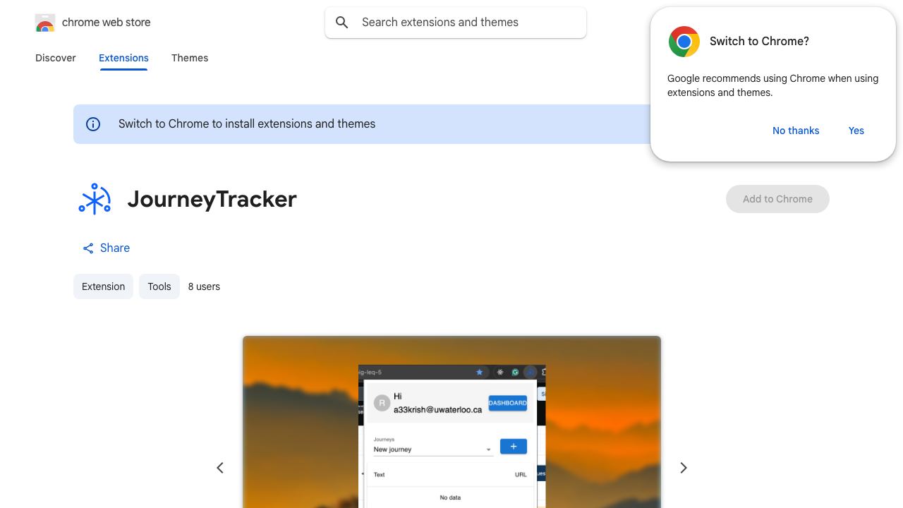 JourneyTracker 网站截图