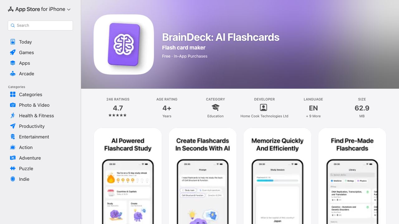 BrainDeck 网站截图