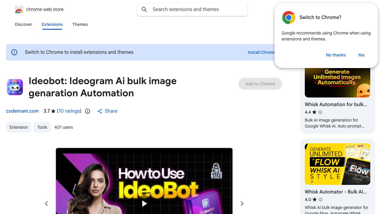 Ideobot: Ideogram Ai Automation 网站截图
