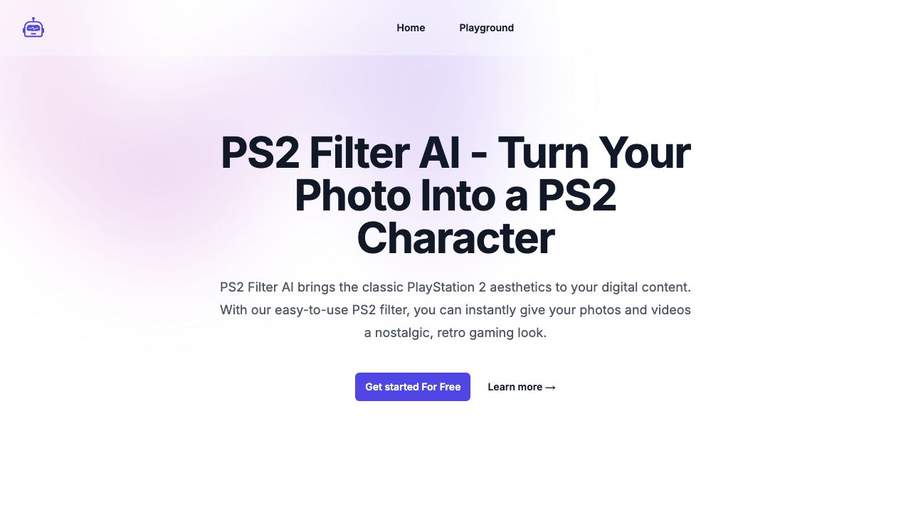 PS2 Filter AI | Photo To PS2 Filter 网站截图