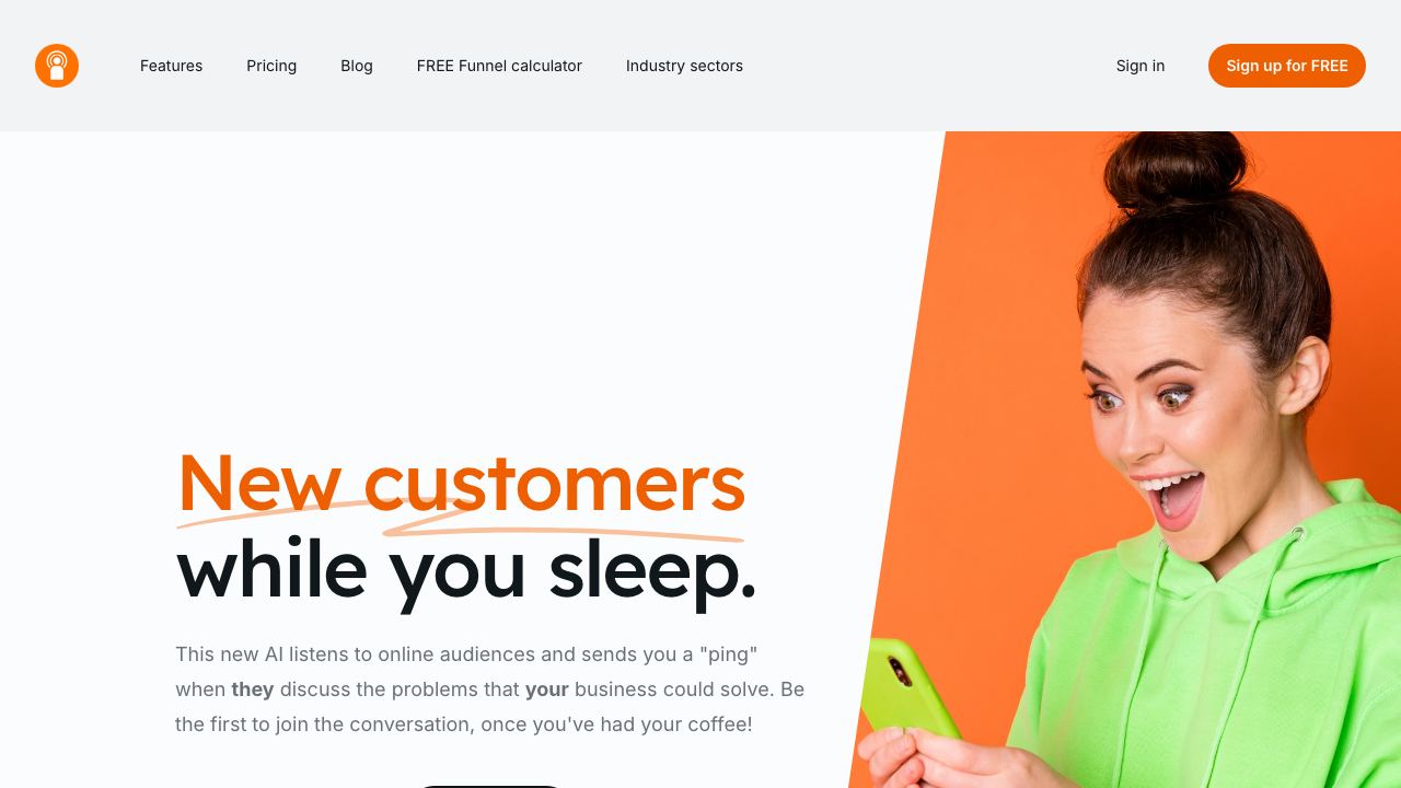 CustomerPing website screenshot