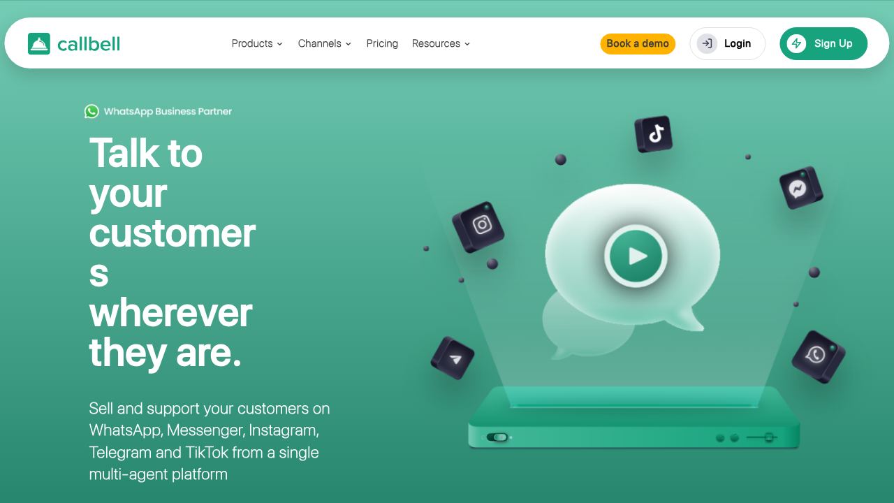 Callbell website screenshot