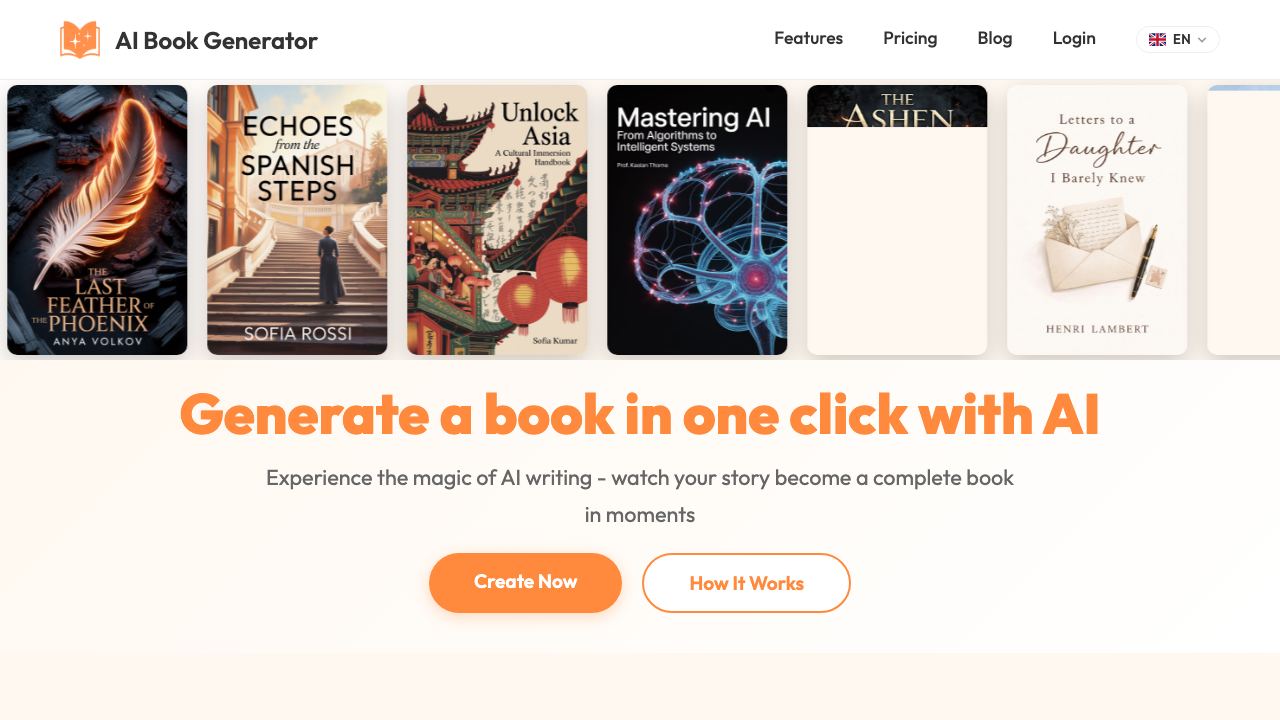 AI Book Generator ai 网站截图