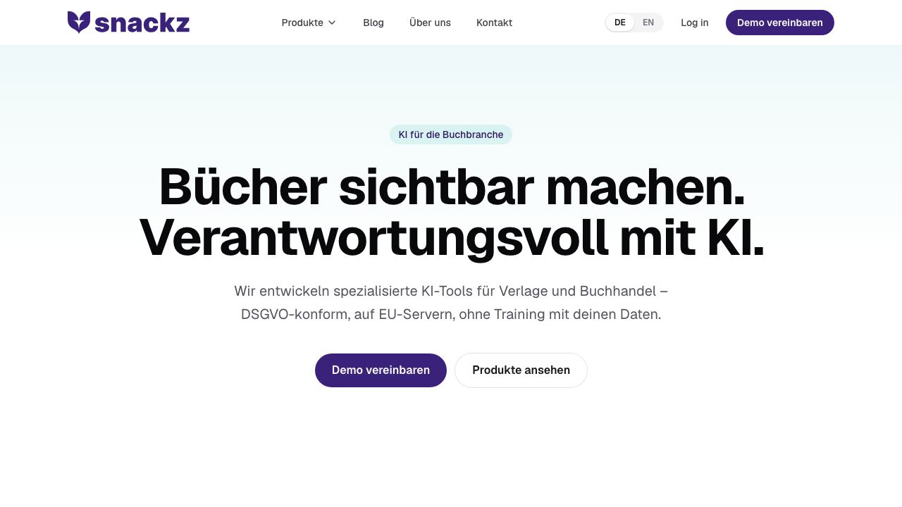 Snackz AI website screenshot