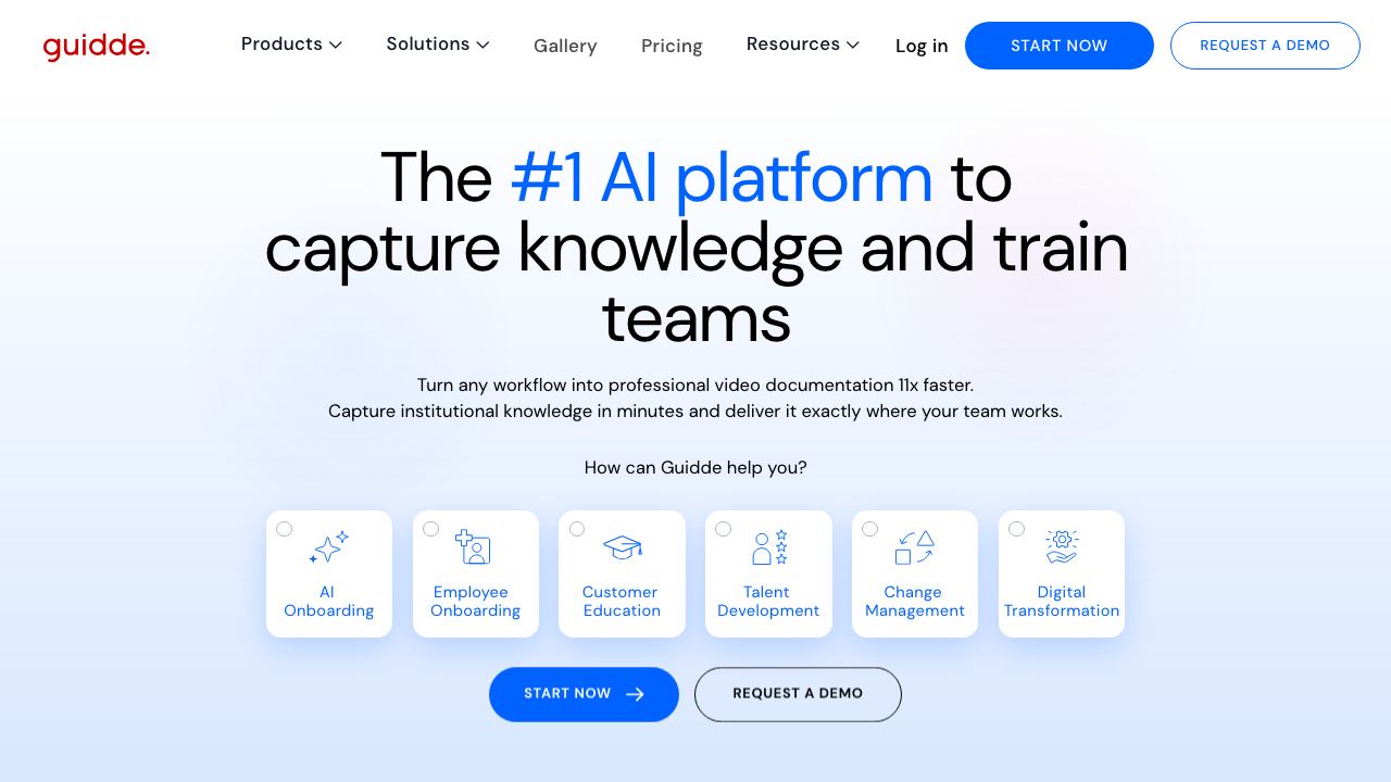 Guidde website screenshot