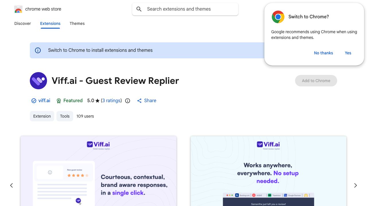 Viff.ai - Guest Review Replier 网站截图