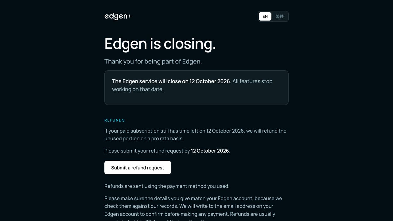 Edgen website screenshot
