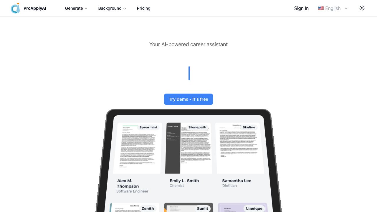 ProApply.AI 网站截图