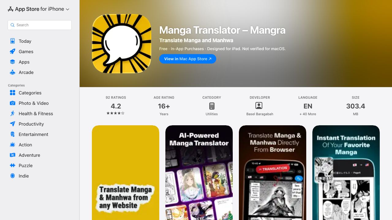 Manga Translate 网站截图