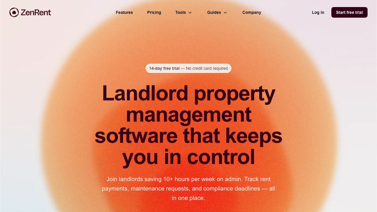 ZenRent, Smart Property Management 网站截图