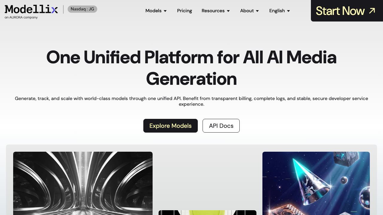 Modellix website screenshot
