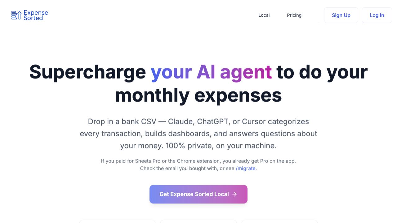 Expense Sorted 网站截图