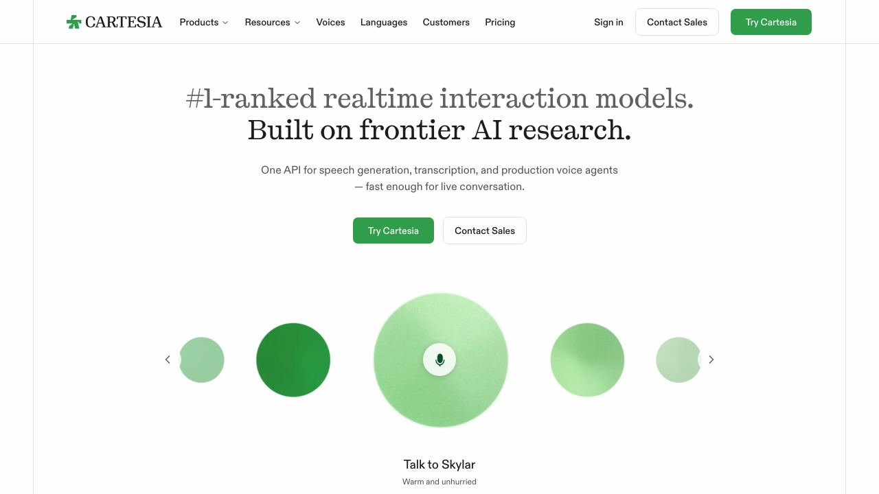cartesia.ai 网站截图
