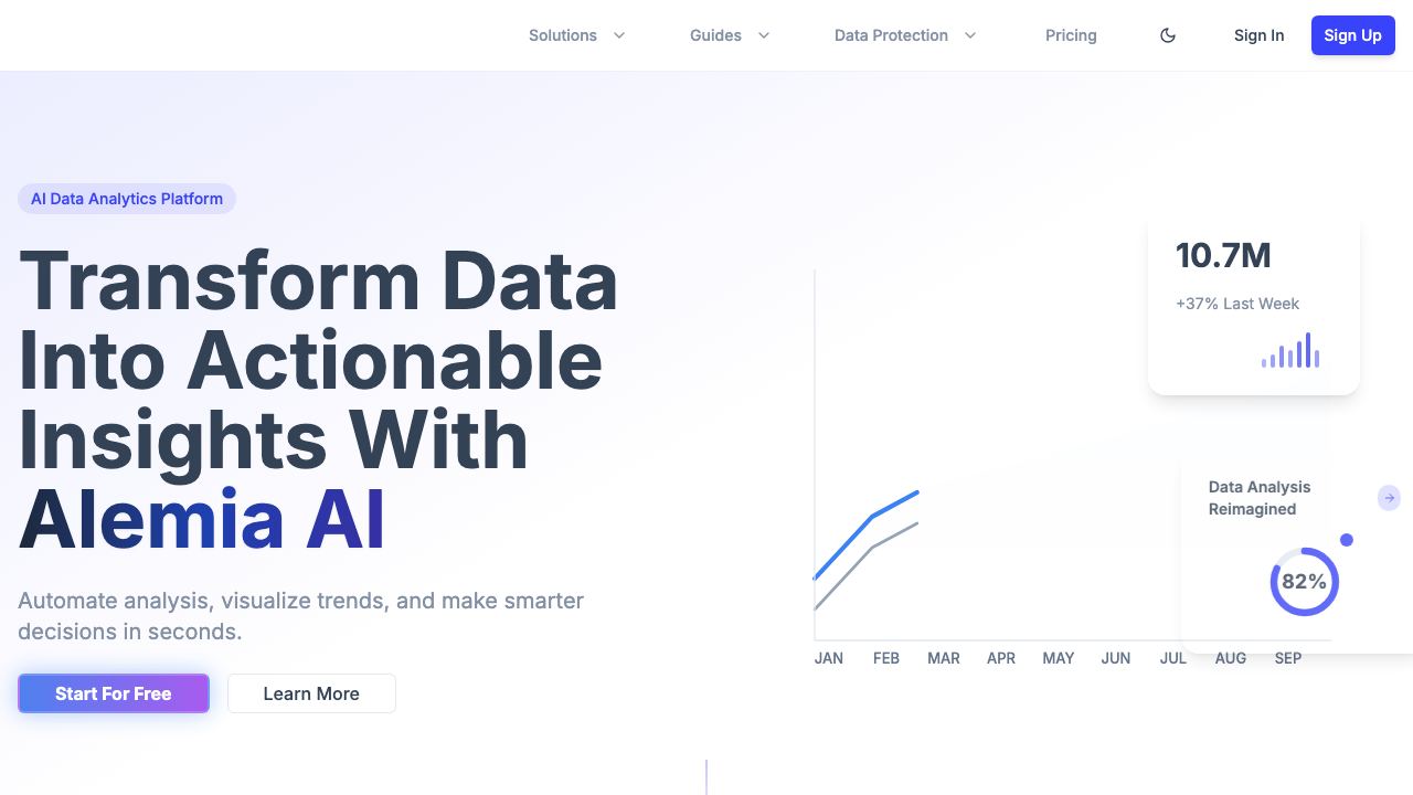Alemia AI website screenshot