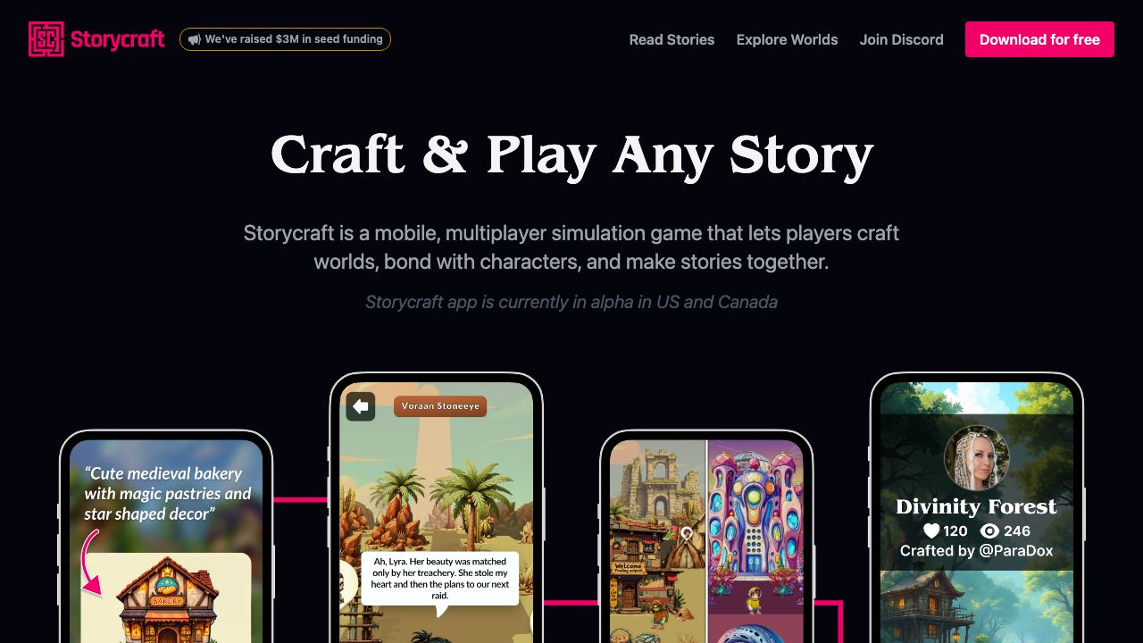 Storycraft 网站截图
