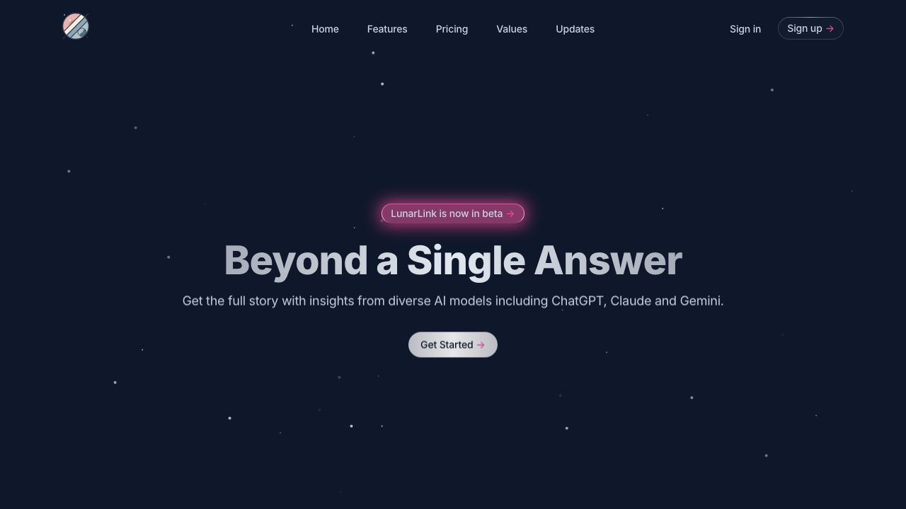 Lunarlink AI 网站截图