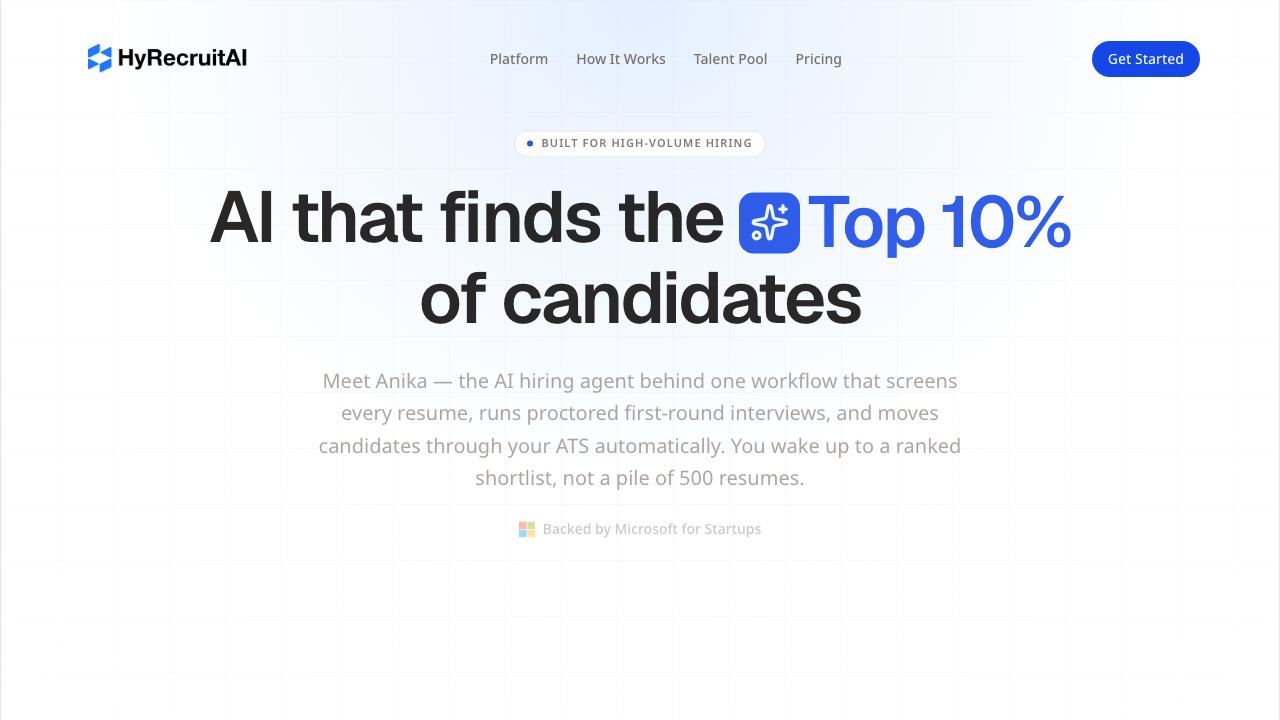 HyRecruitAI 网站截图