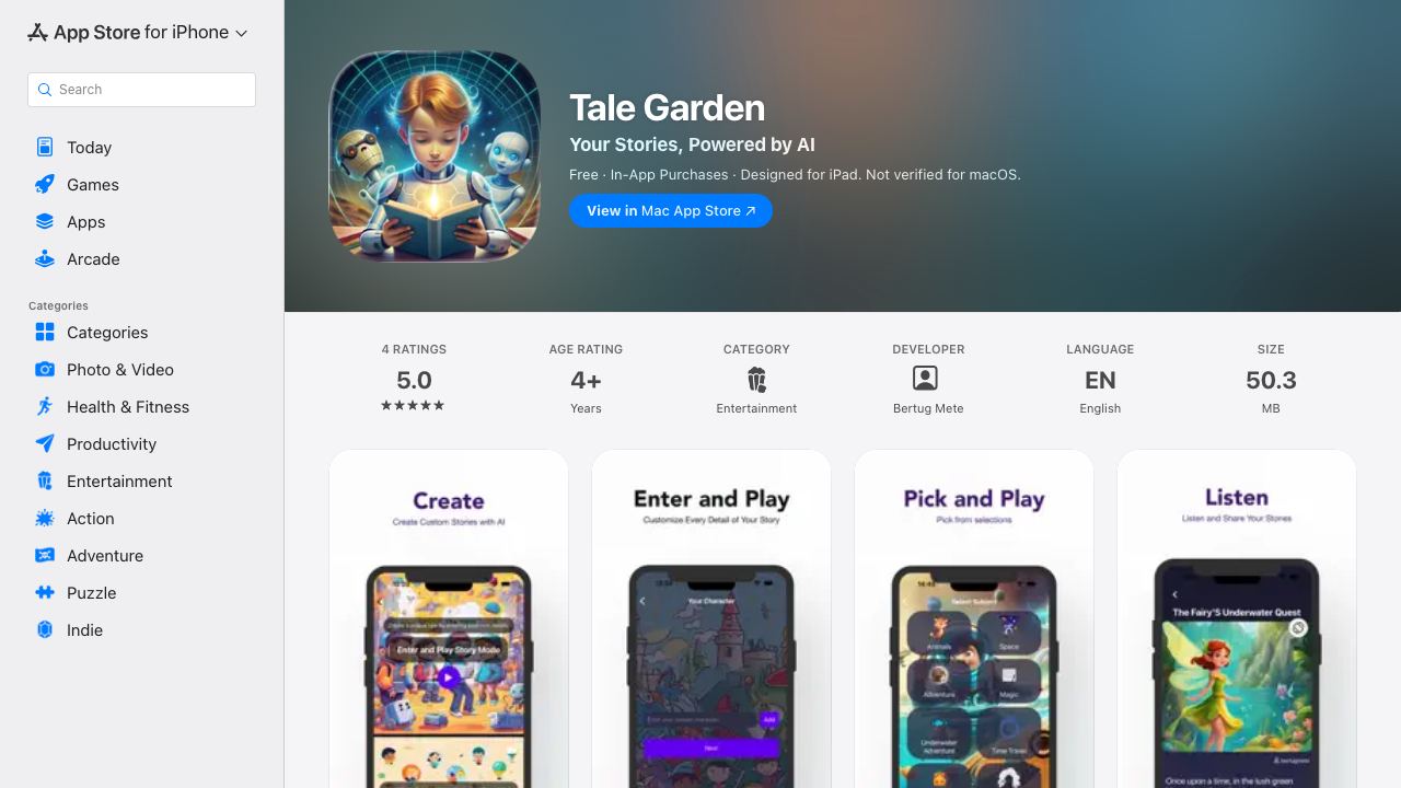 Tale Garden 网站截图
