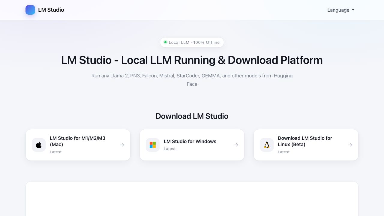 LM Studio website screenshot