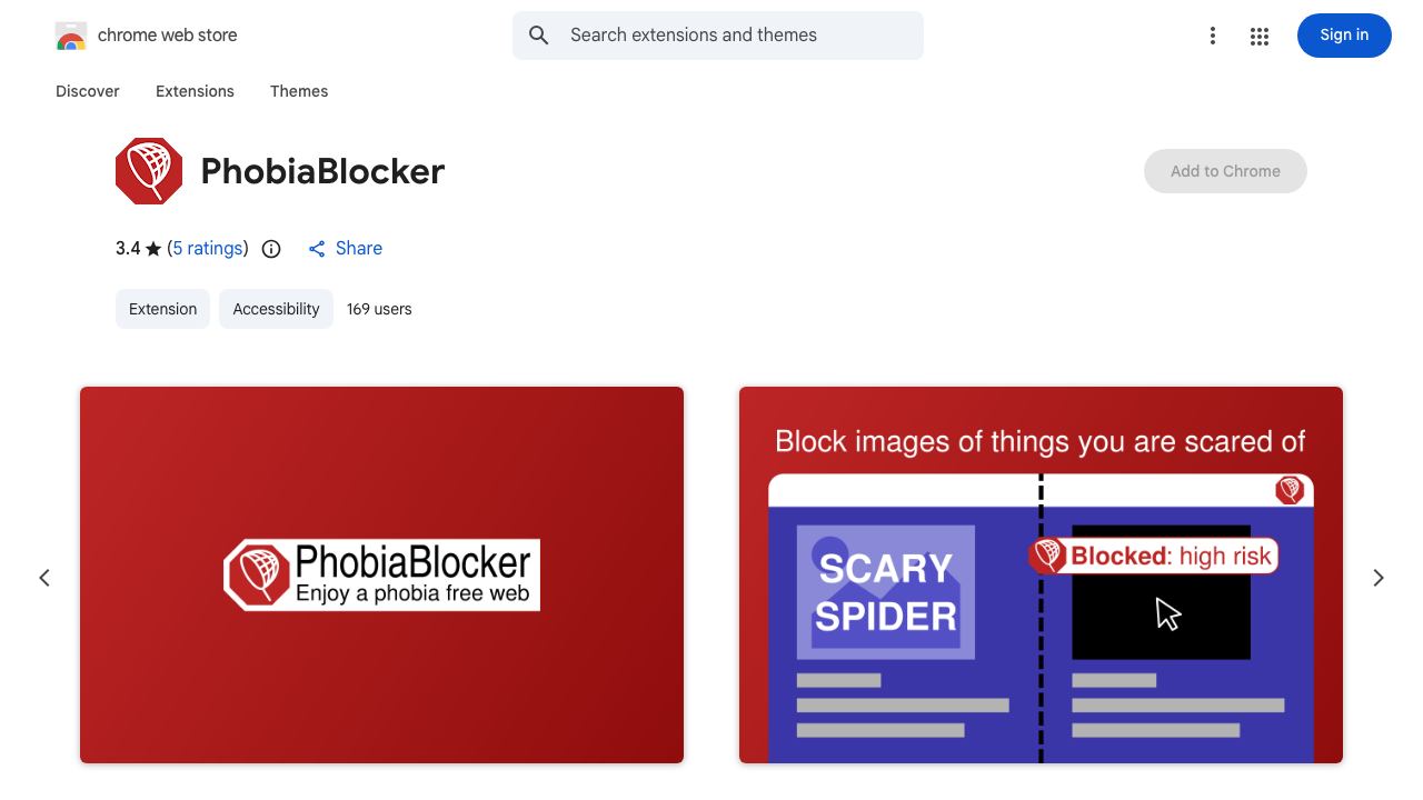 PhobiaBlocker 网站截图