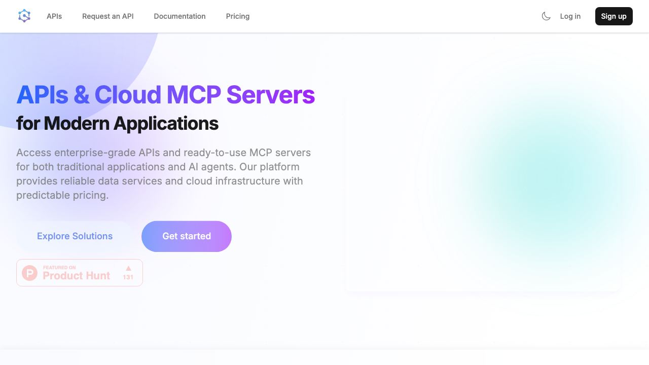 API Hub website screenshot