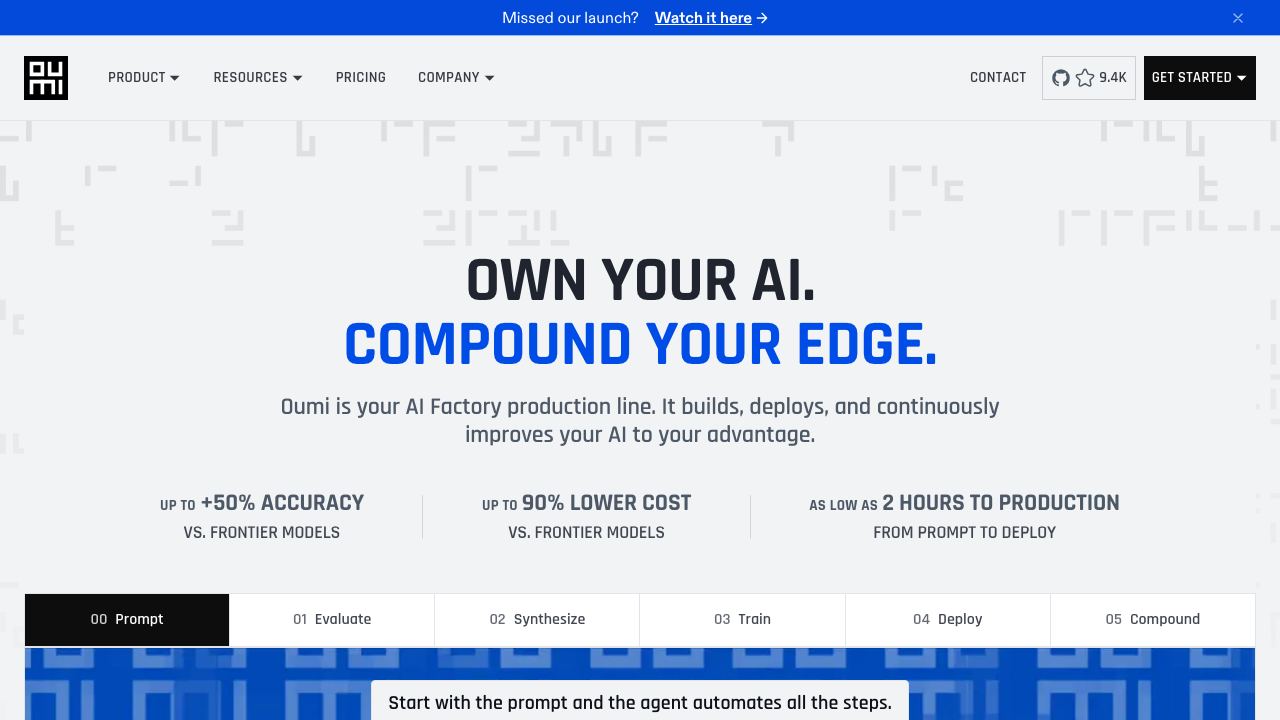 Oumi website screenshot