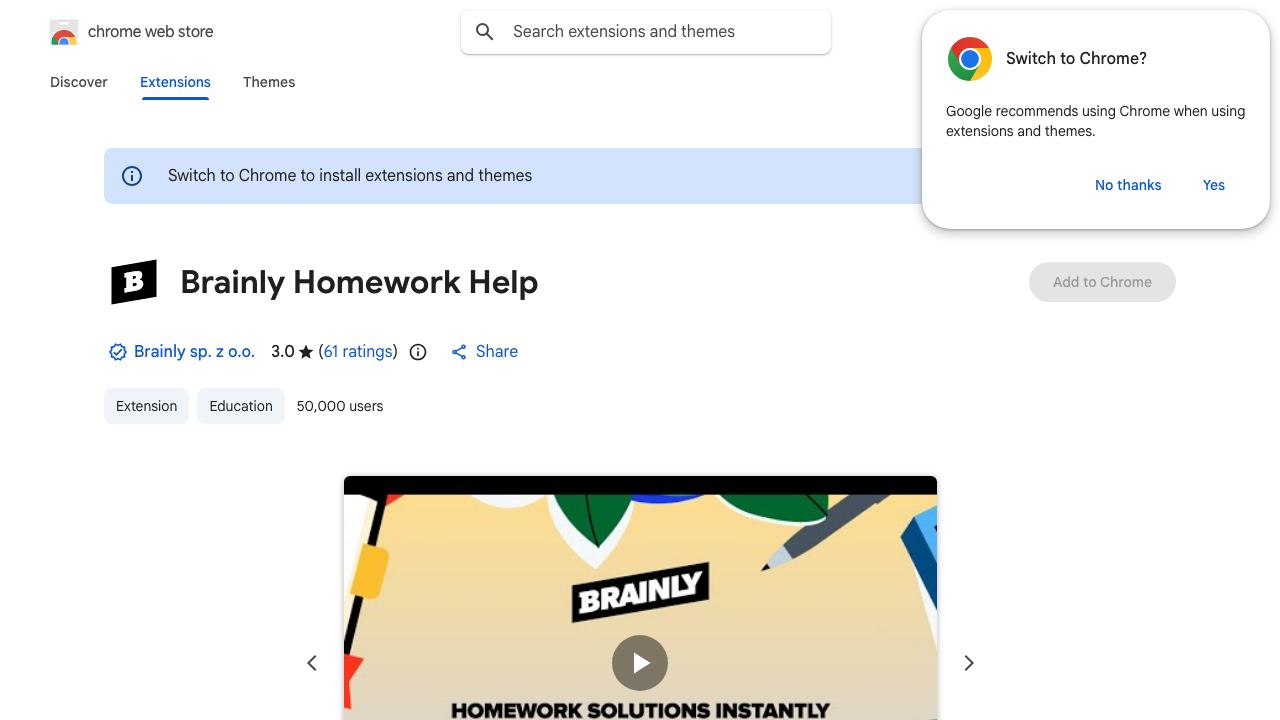 Brainly Homework Help 网站截图