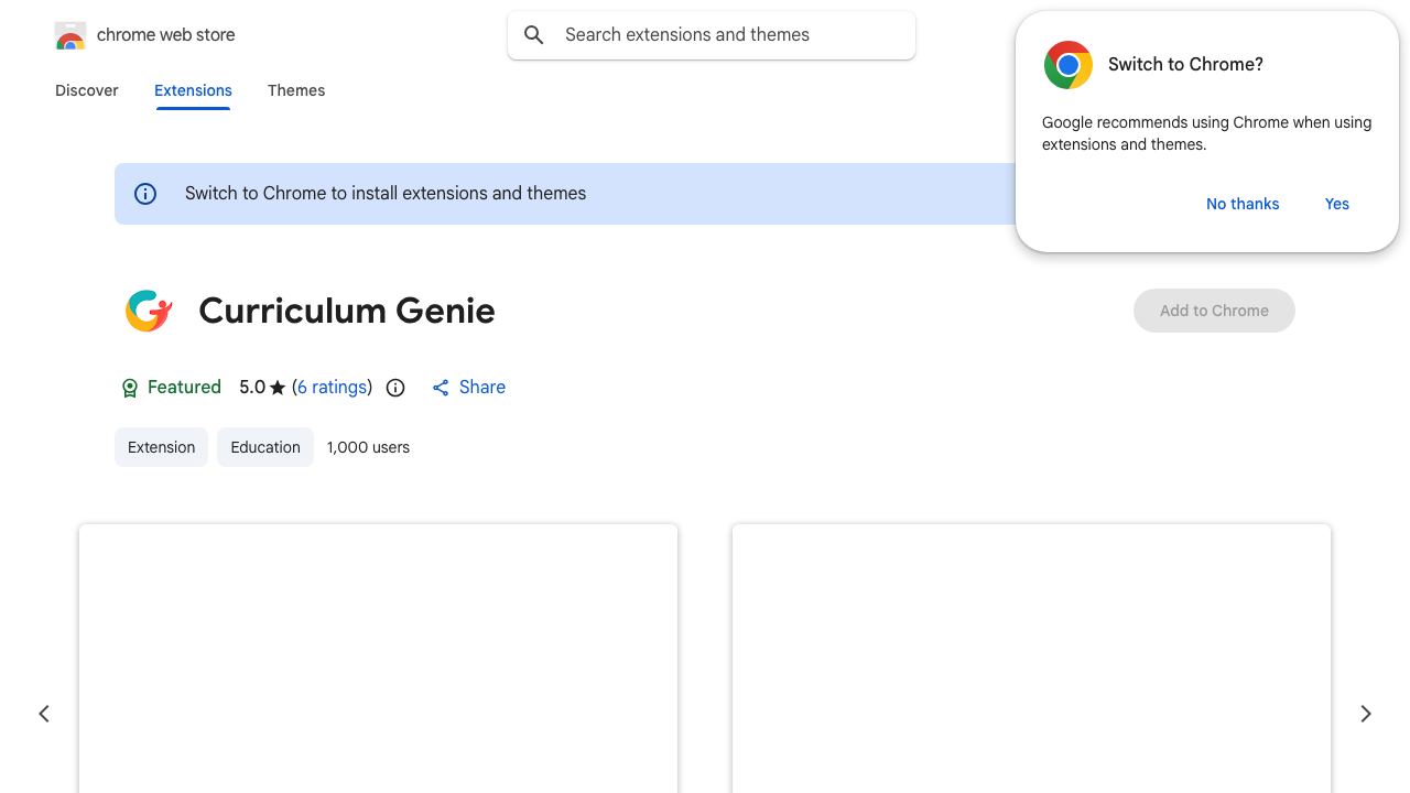 Curriculum Genie 网站截图