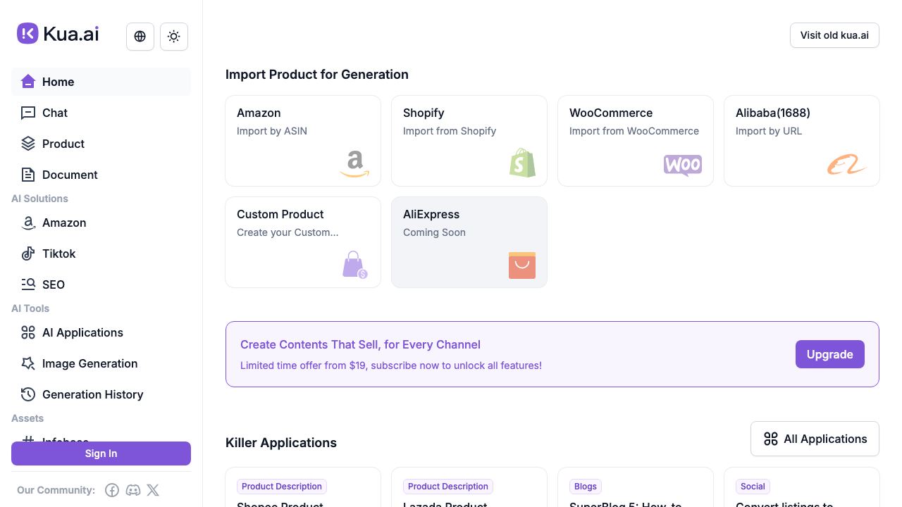 Kua.ai 网站截图