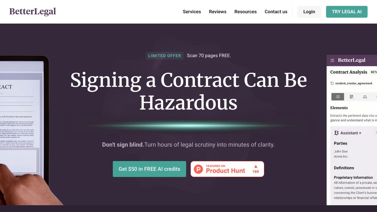 BetterLegal Assistant 网站截图