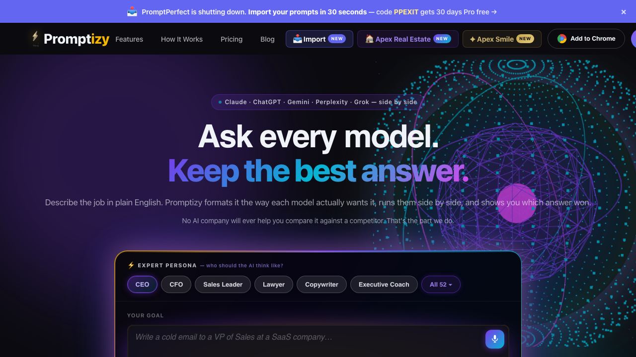 Promptizy website screenshot