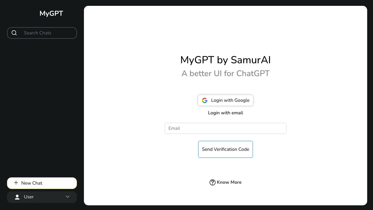 MyGPT website screenshot