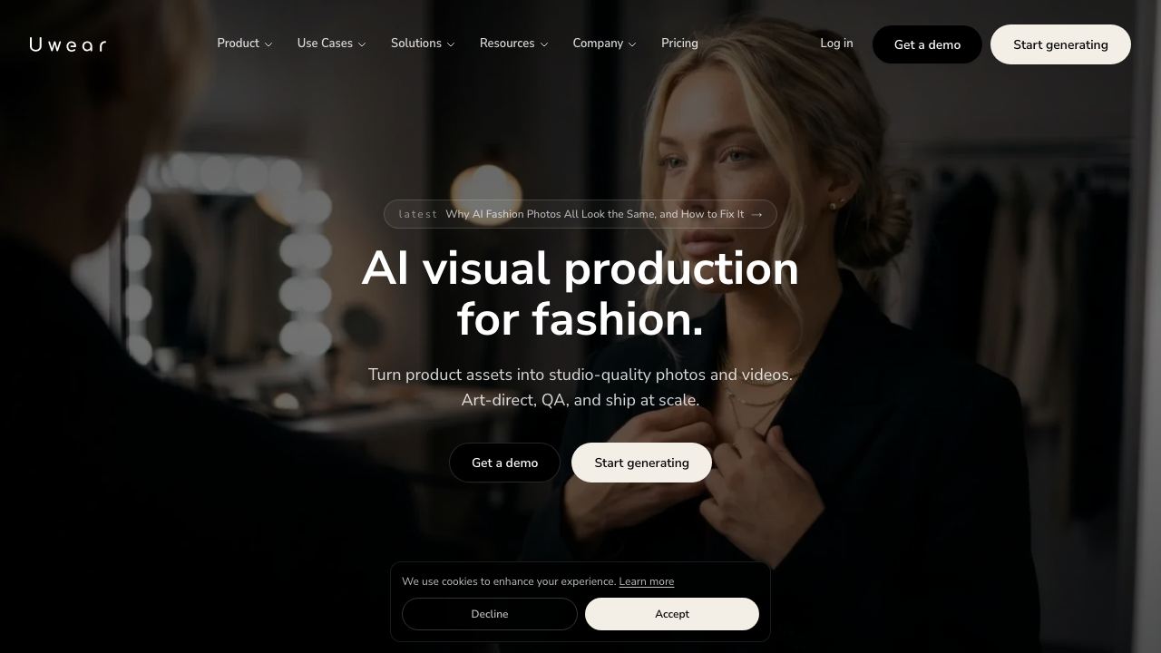 Uwear.ai 网站截图