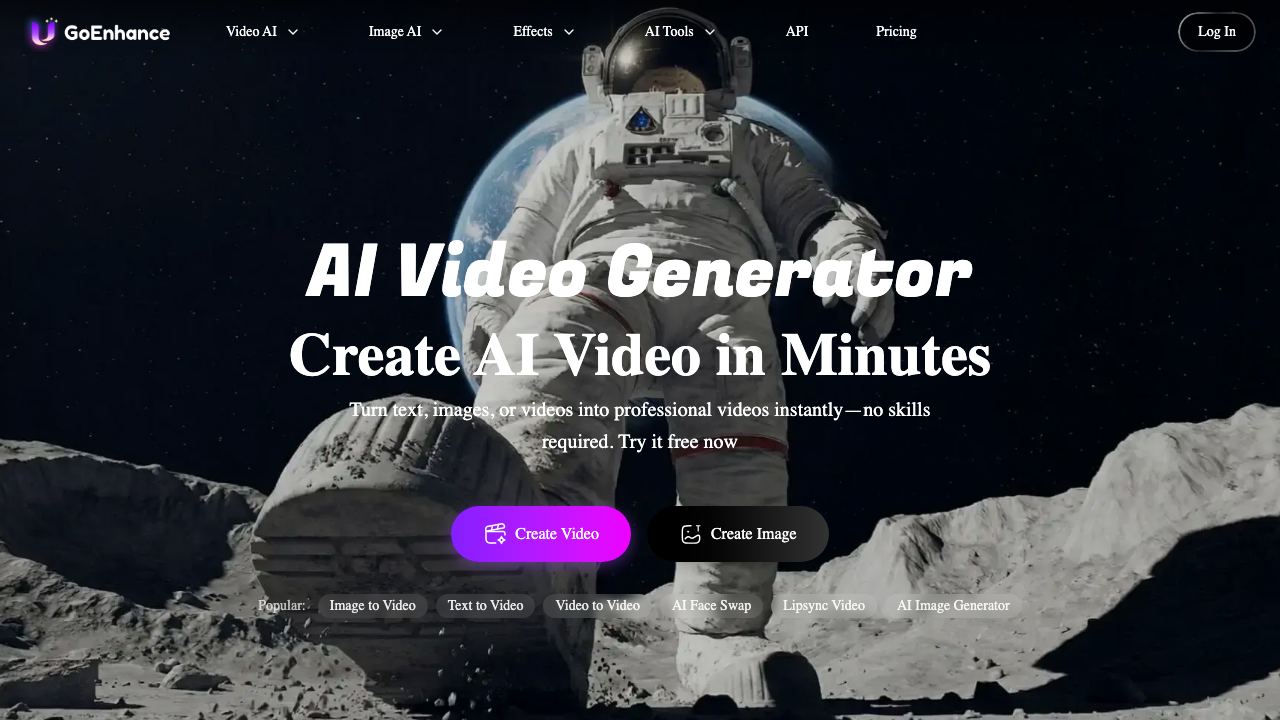 GoEnhance AI website screenshot