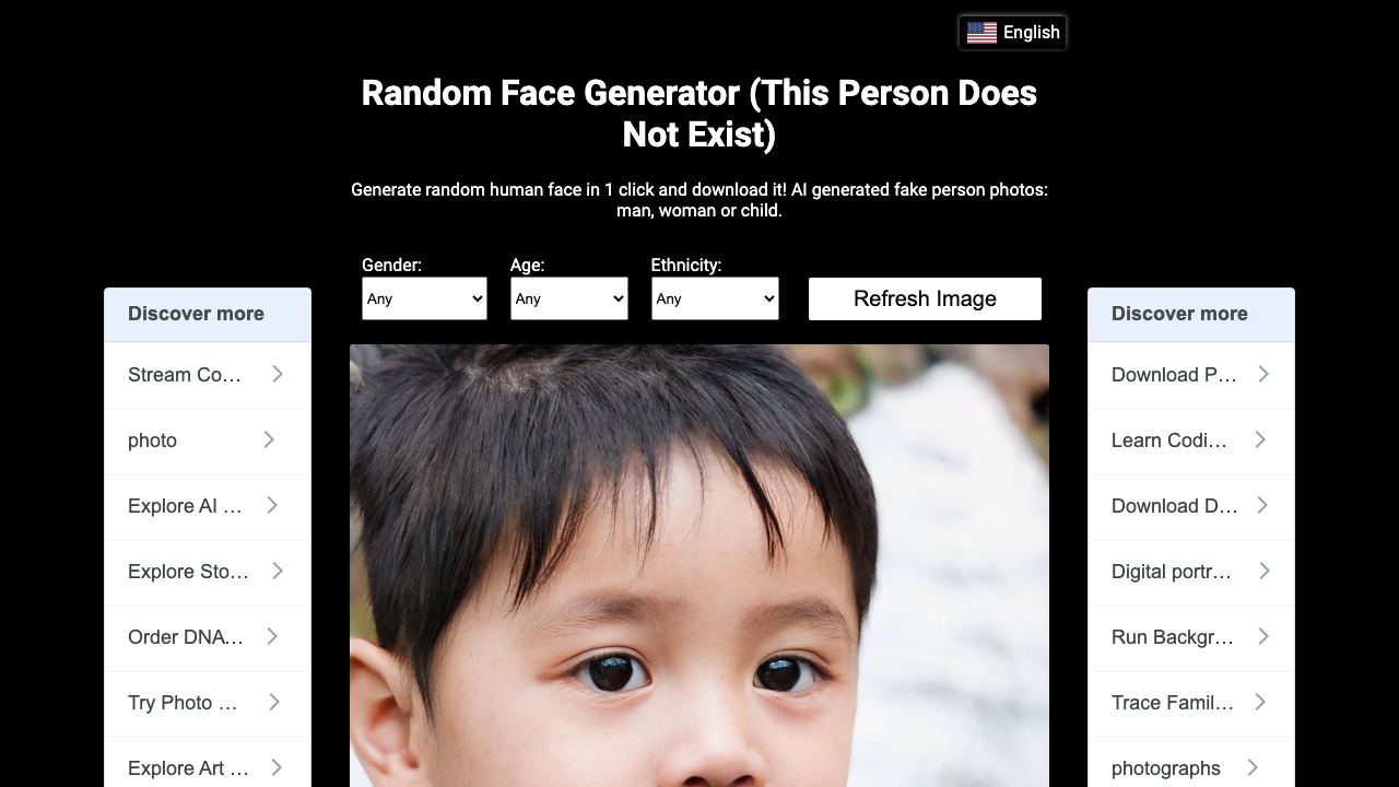 This Person Does Not Exist - Random Face Generator 网站截图