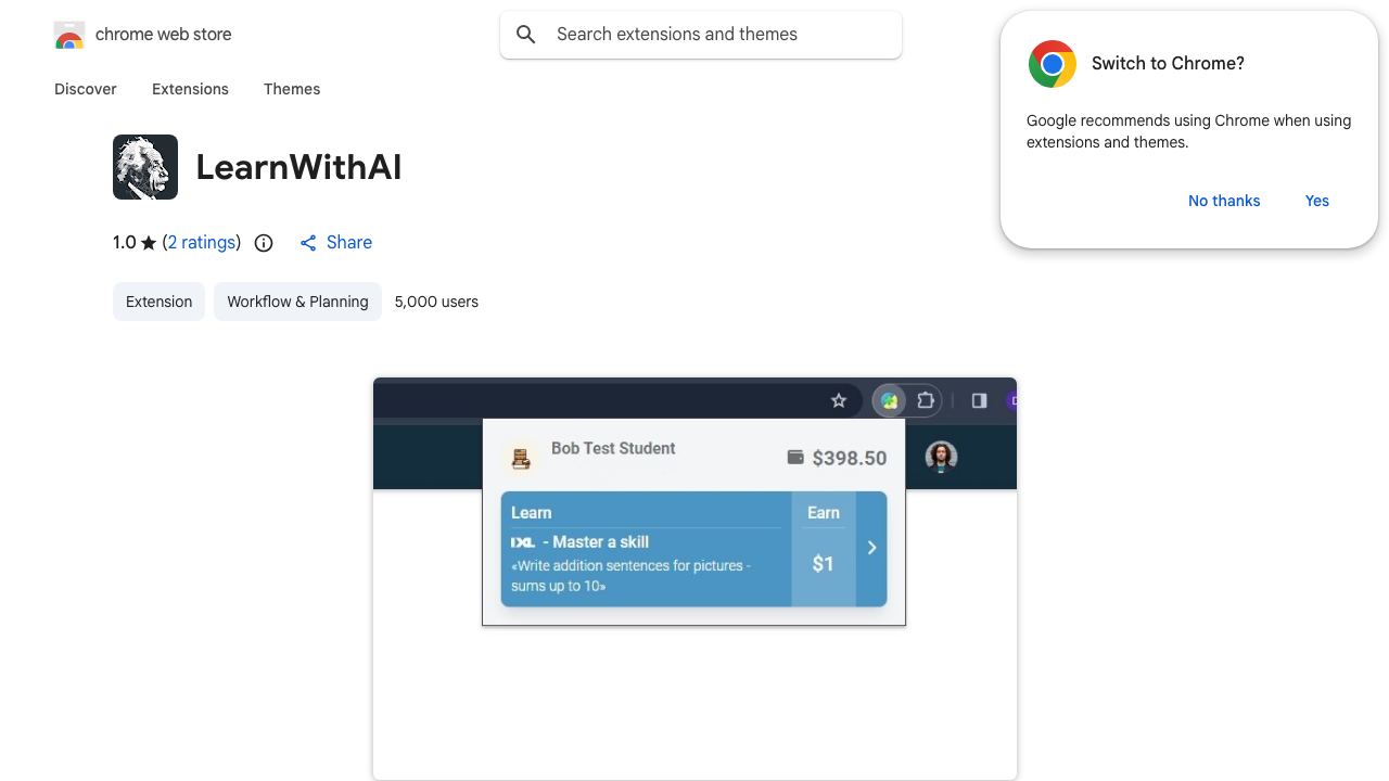 LearnWithAI website screenshot