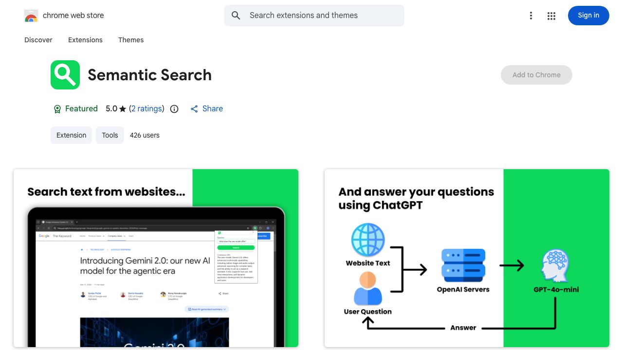 Semantic Search 网站截图