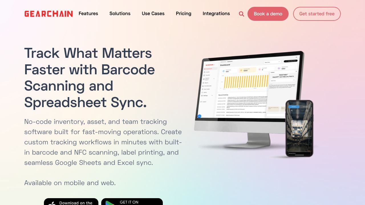 GearChain website screenshot