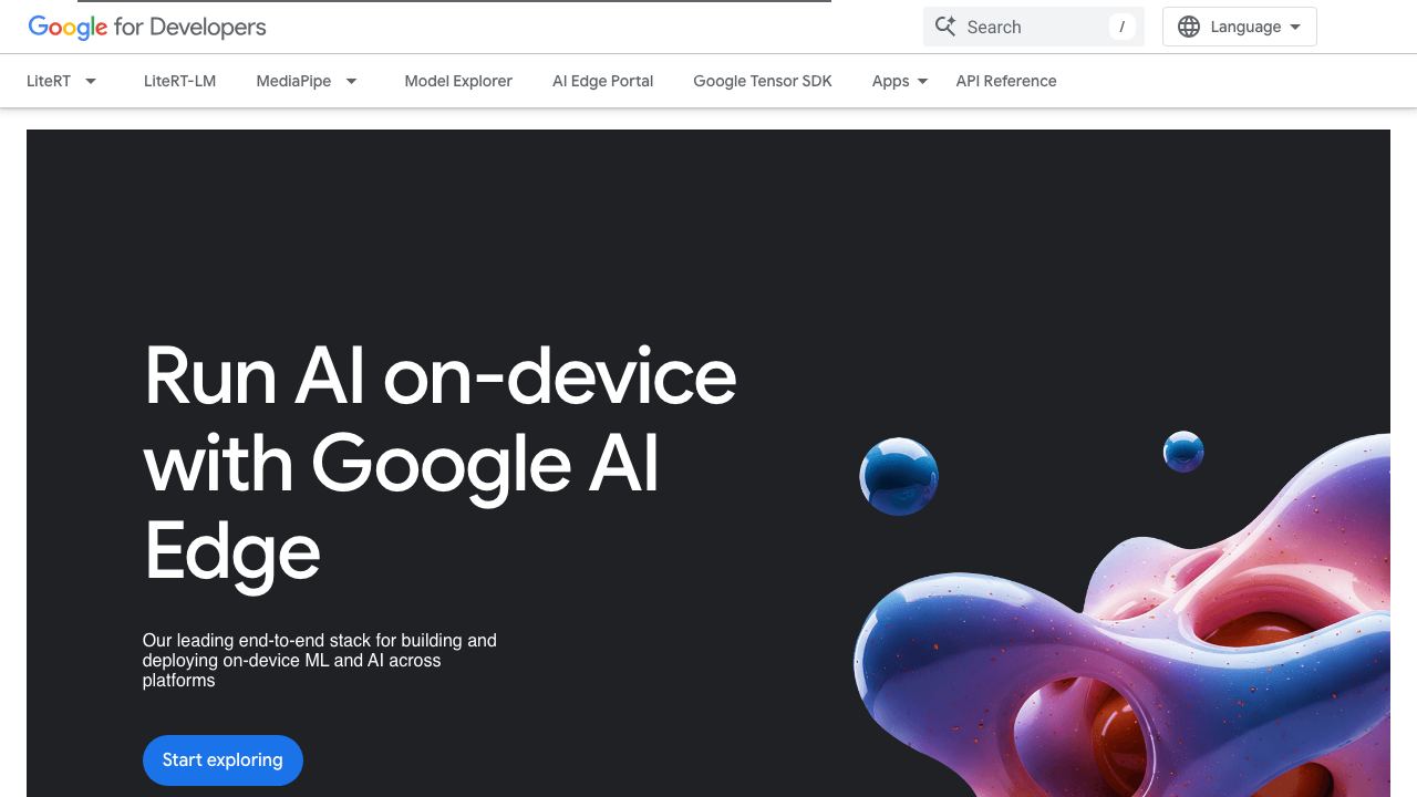 Google AI Edge 网站截图