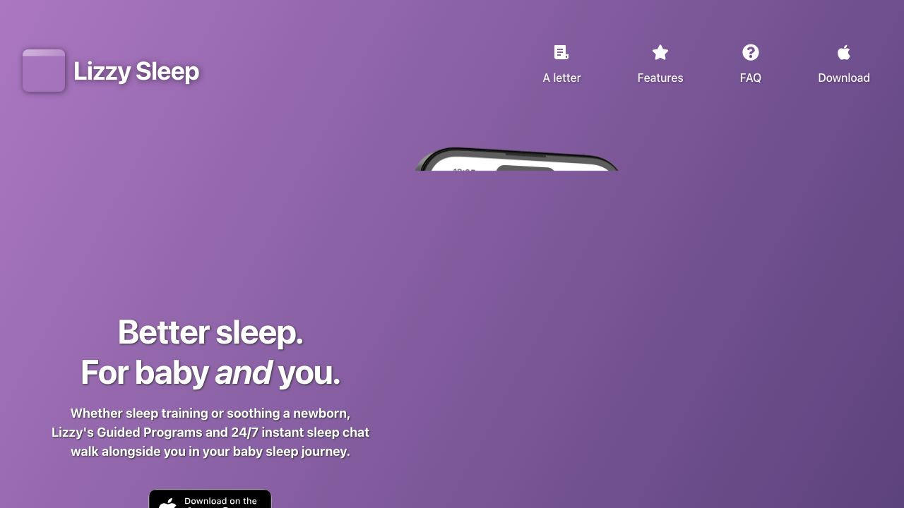Lizzy Sleep website screenshot