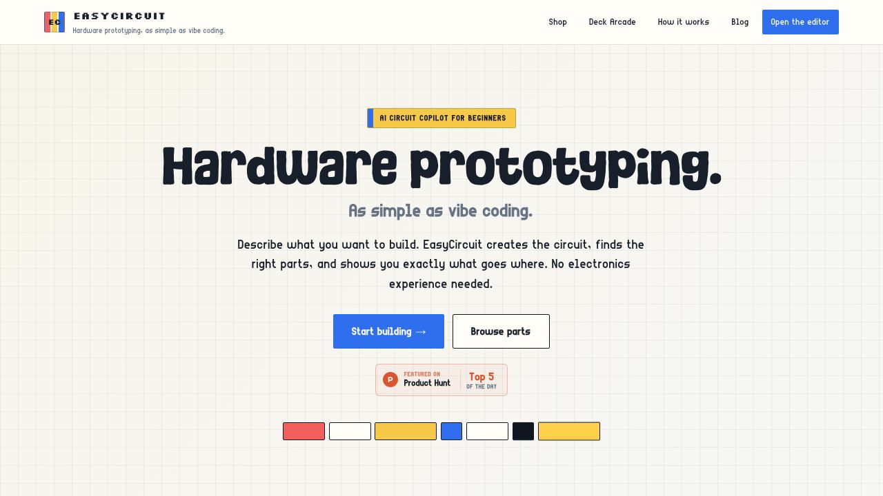 EasyCircuit website screenshot