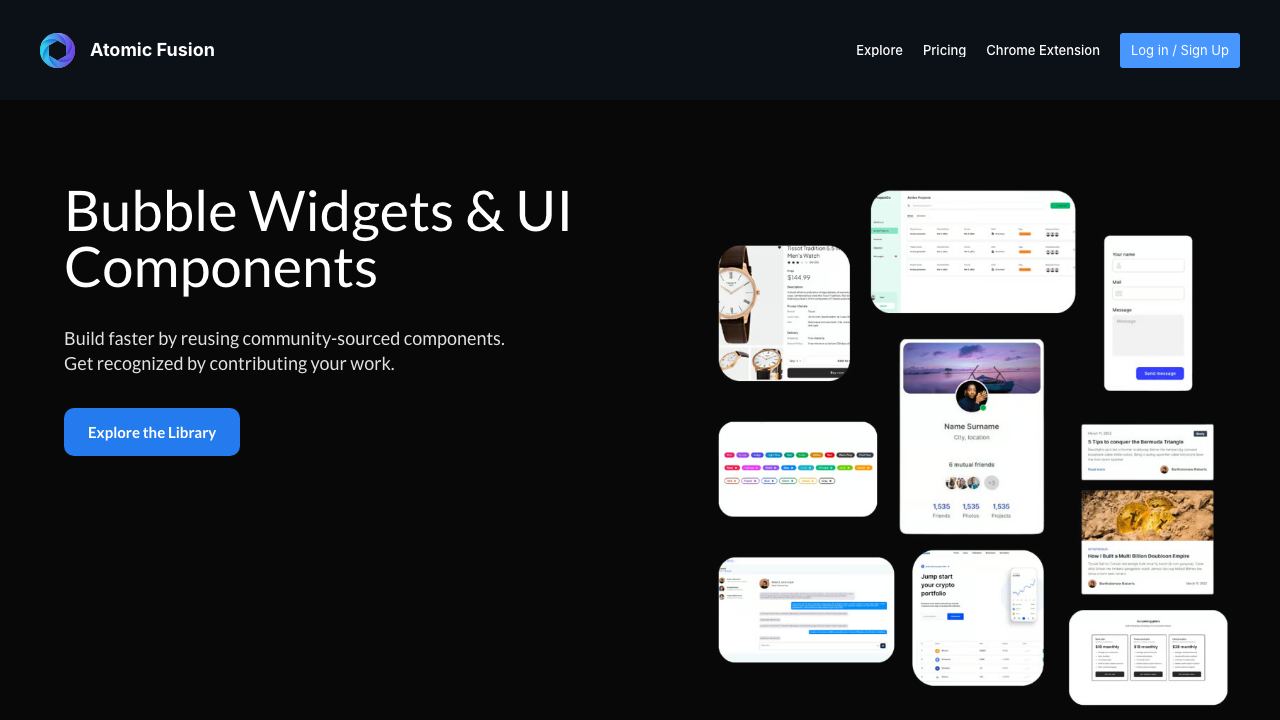 Atomic Fusion: AI Copy for Bubble Pages 网站截图