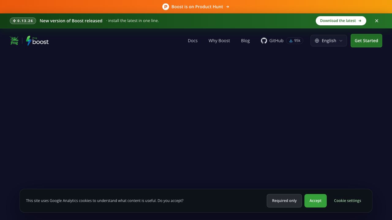JFrog Boost 网站截图