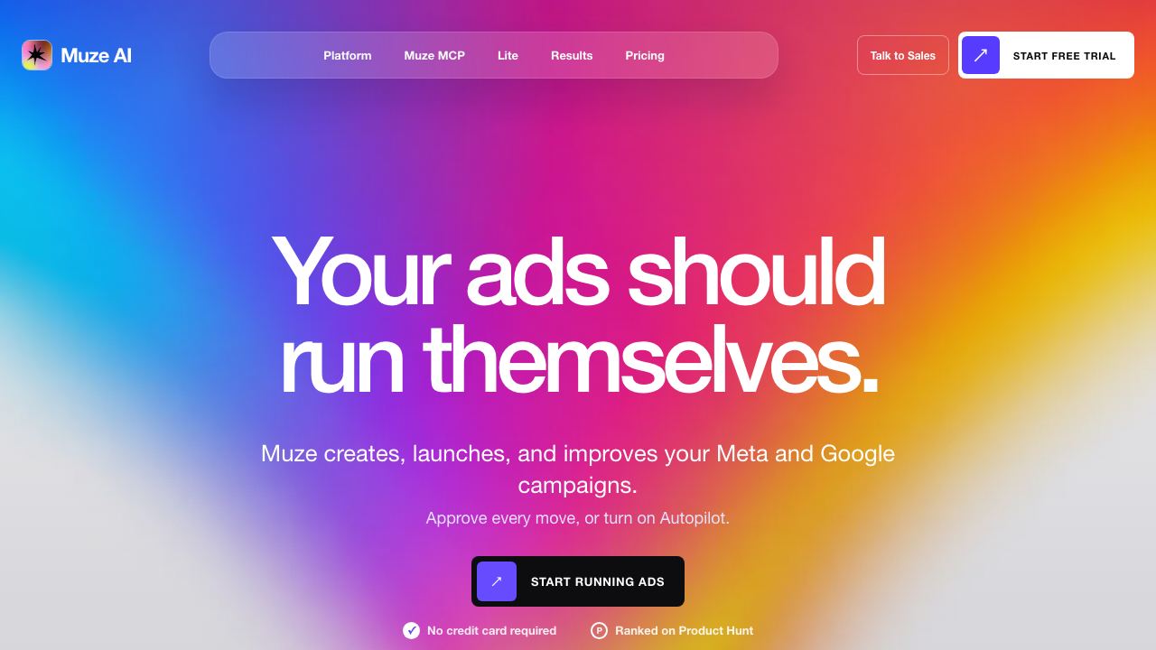 Muze AI website screenshot