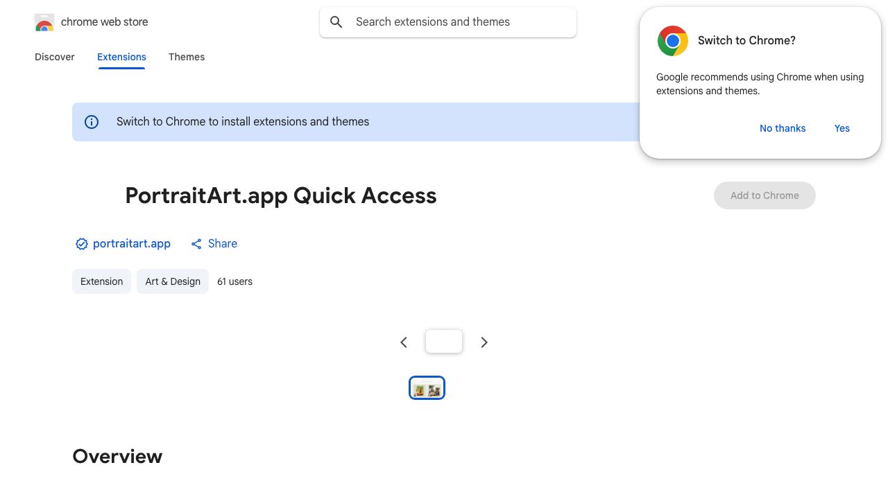 PortraitArt.app Quick Access 网站截图