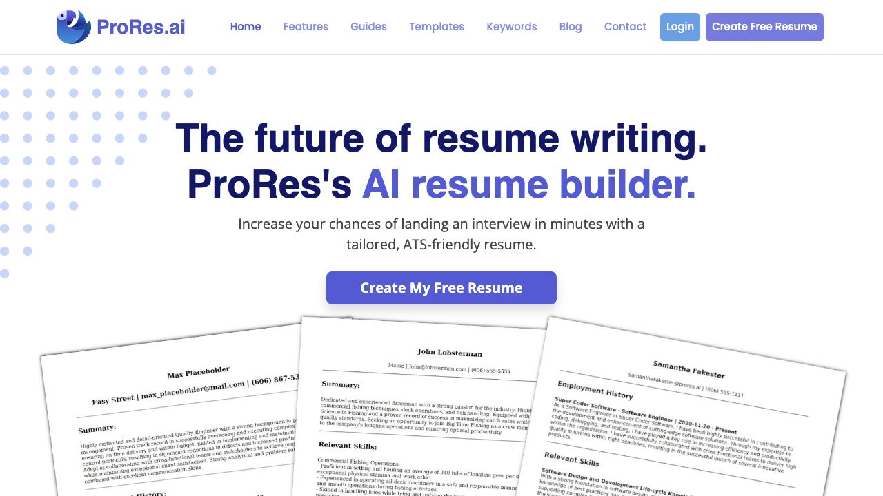 ProRes.ai 网站截图