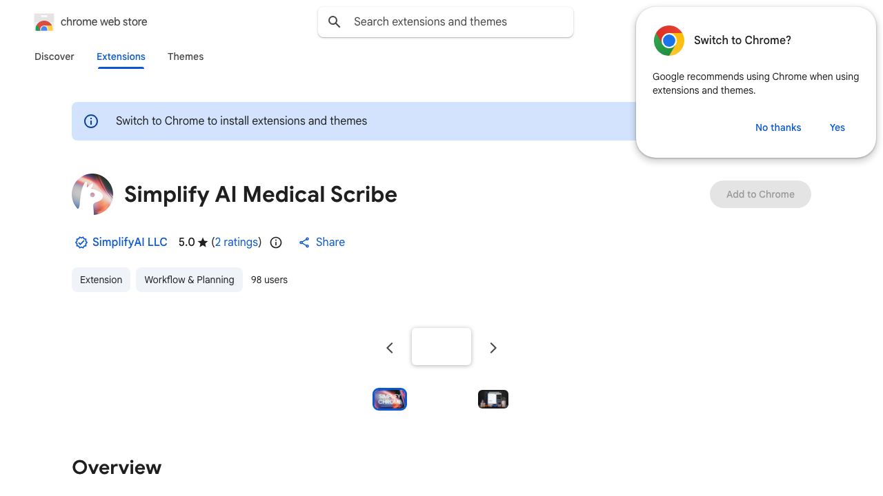 Simplify AI Medical Scribe 网站截图