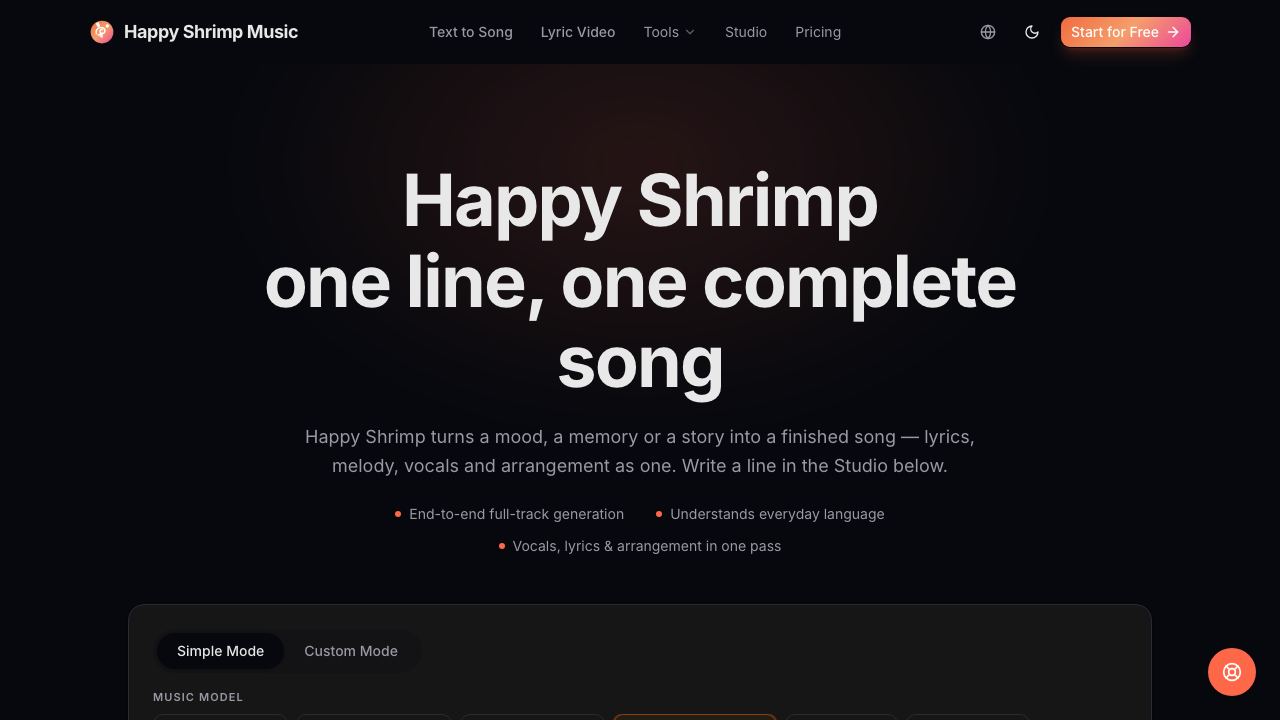 Happy Shrimp Music 网站截图