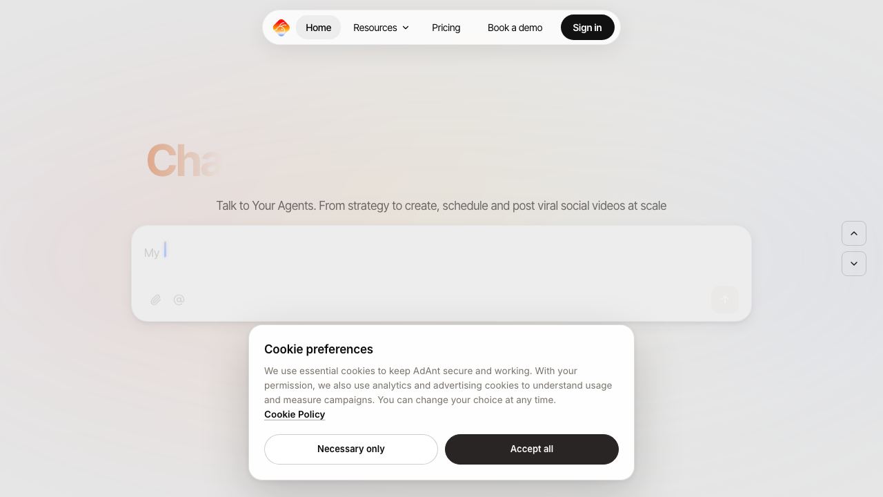 AdAnt website screenshot