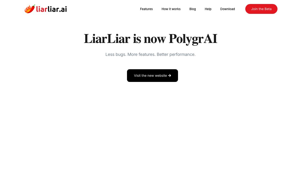 LiarLiar.ai website screenshot